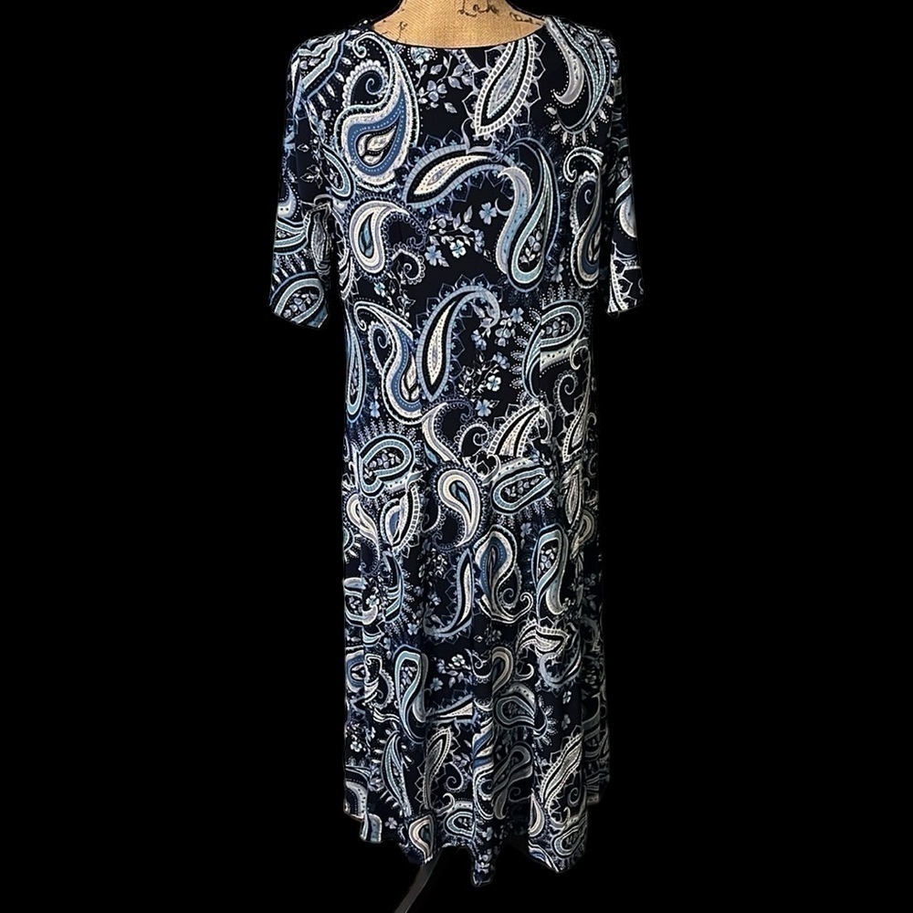 Robbie Bee blue Paisley print dress - NWT - Picture 4 of 9